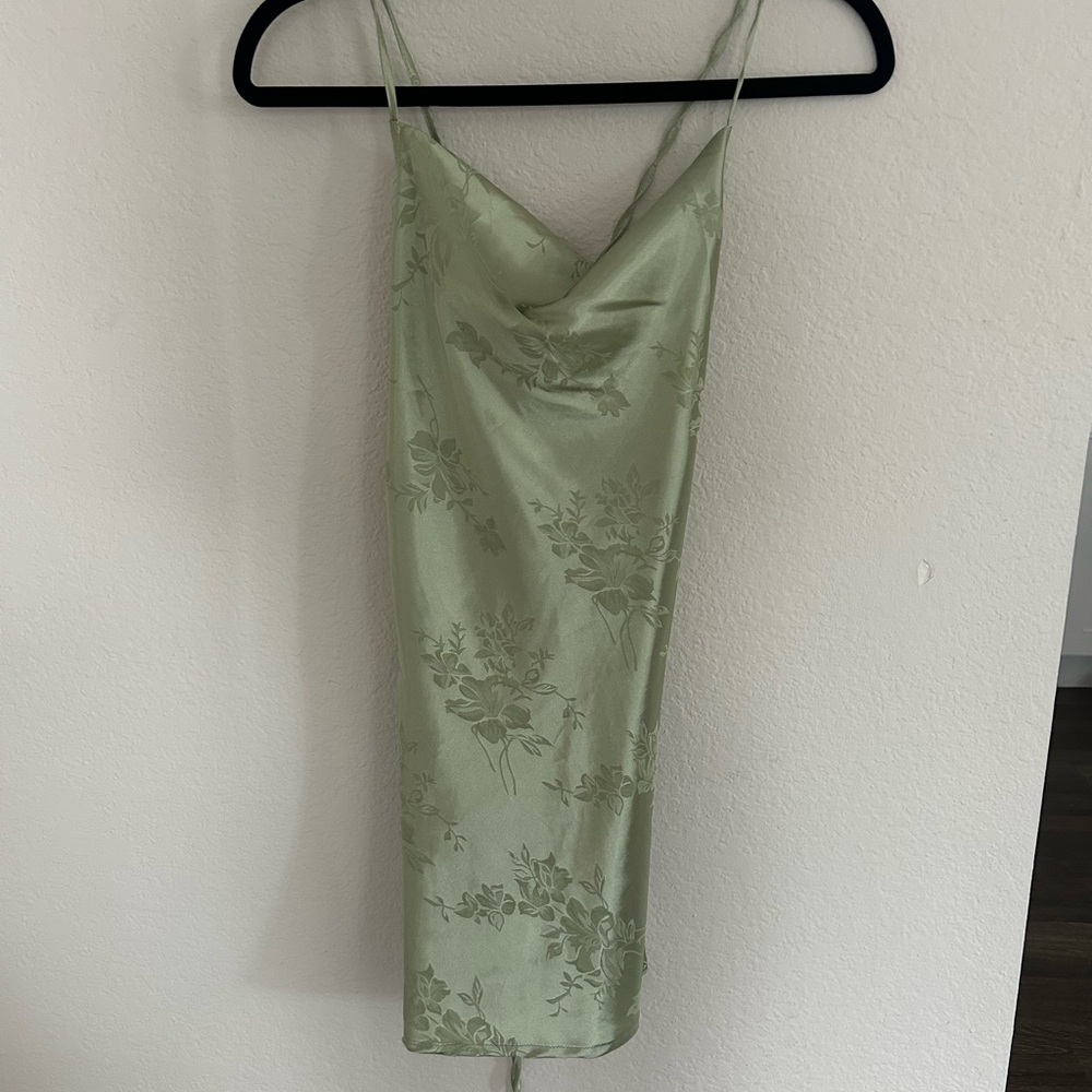 Floral Green Slip Dress